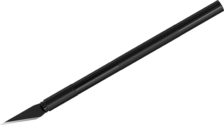 Нож-скальпель канцелярский Berlingo, металлический корпус черного цвета, 5 лезвий в комплекте  #1