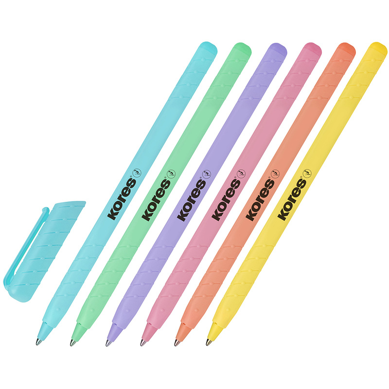 Ручка шариковая Kores, масляные чернила, синяя, 1 мм, набор 6 штук  #1