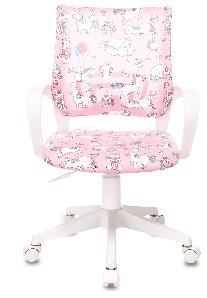 Бюрократ Детское компьютерное кресло BUROKIDS 1 W-UNICORN, розовый, единороги  #1