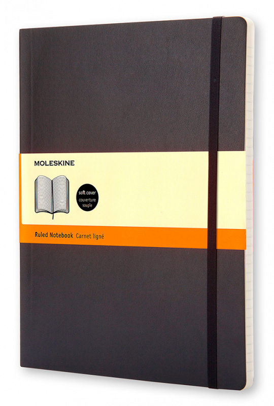 Блокнот в линейку Moleskine CLASSIC SOFT QP621 19х25cм 192стр. мягкая обложка, черный  #1