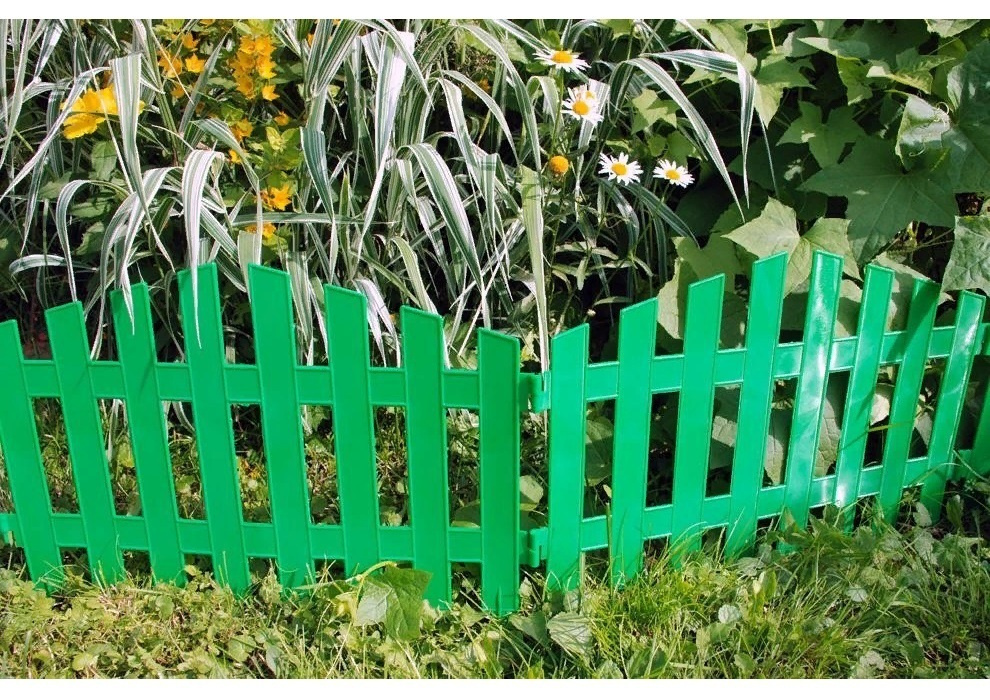 Бордюр / заборчик садовый, зеленый, 7 секций, 36 см х 3 м #1
