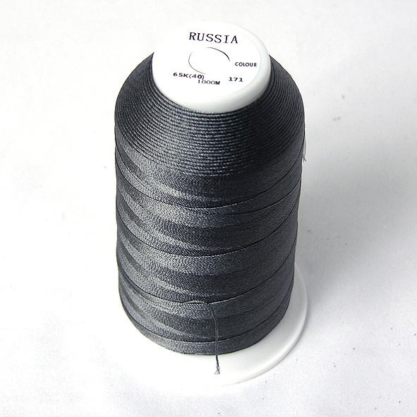 Нитки 40 капрон для швейной машинки (65К-1000м)(арт.171) цв.темно-серый  #1