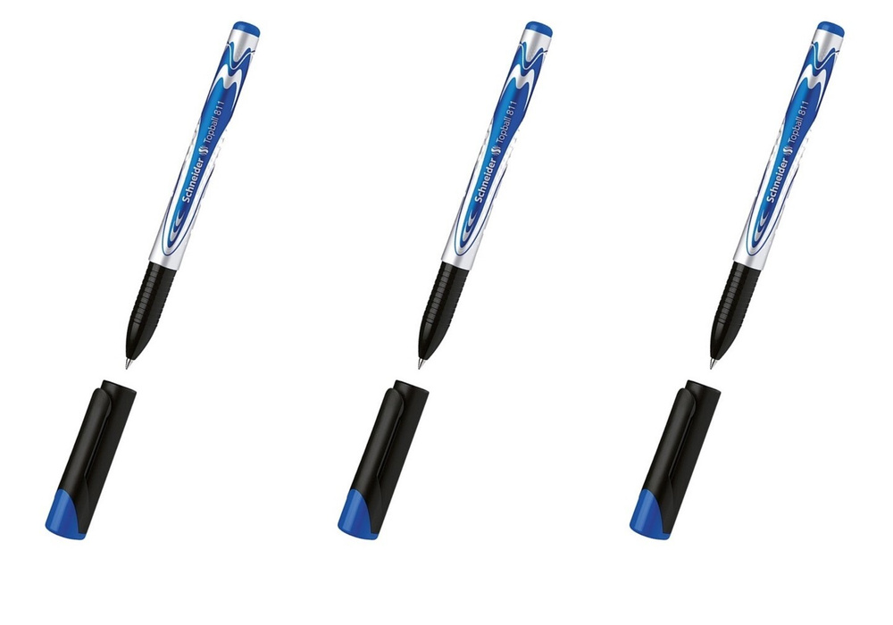 Ручка-роллер Schneider TopBall 811, синяя, узел 0,7 мм, линия 0,5 мм, 3 шт  #1
