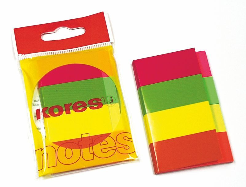 Набор закладок из бумаги Kores Index, 20*50 мм, 4 цвета по 35 листов  #1