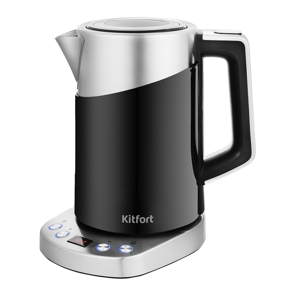 Kitfort Электрический чайник КТ-660, серебристый, черный #1