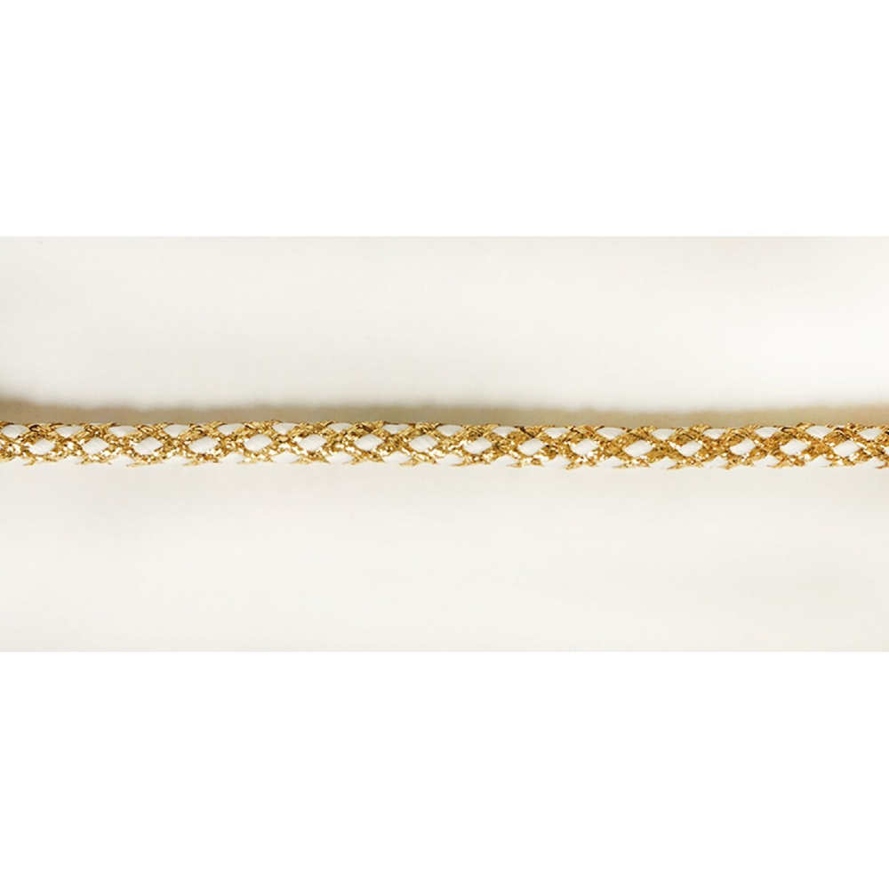 Шнур плетеный PEGA с люрексом, золото с белым, 7 мм, 15 м #1