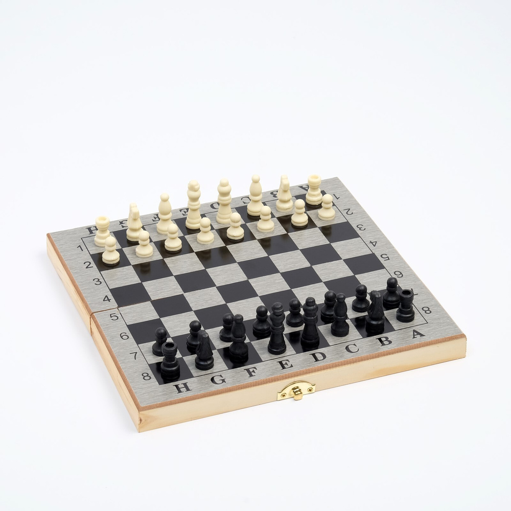 Настольная игра 3 в 1 "Шелест"- нарды, шахматы, шашки, 24*24 см  #1