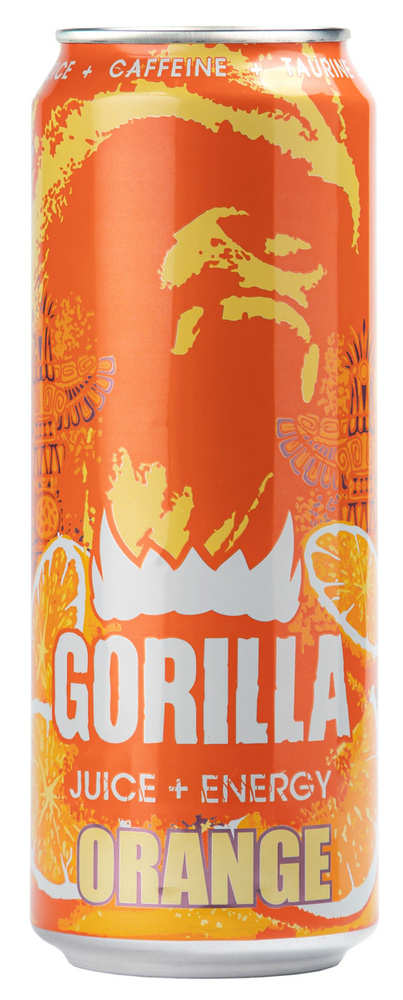 Напиток энергетический Gorilla (Горилла) Апельсин 0,45 л х 12 шт, газированный, ж/б  #1