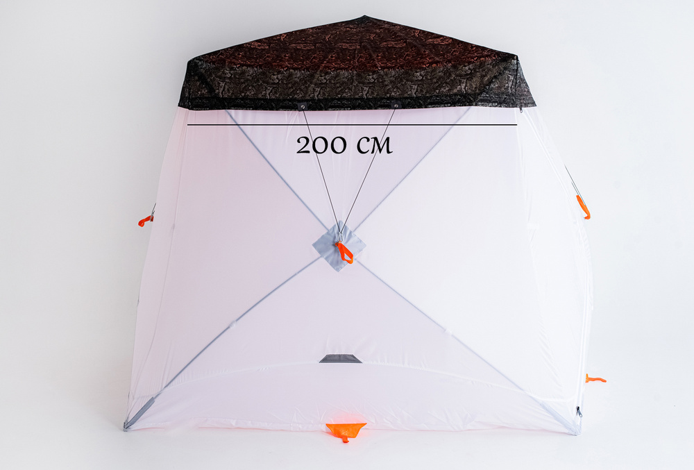 Антидождевая накидка "6 УГЛОВ" 200х200см размер по крыше для зимней палатки куб, цвет темный лес  #1