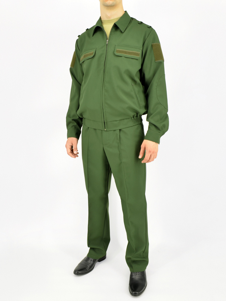 Костюм офисный/штабной МО/ВС РФ мужской зелёный, ткань габардин (офисная военная форма)  #1