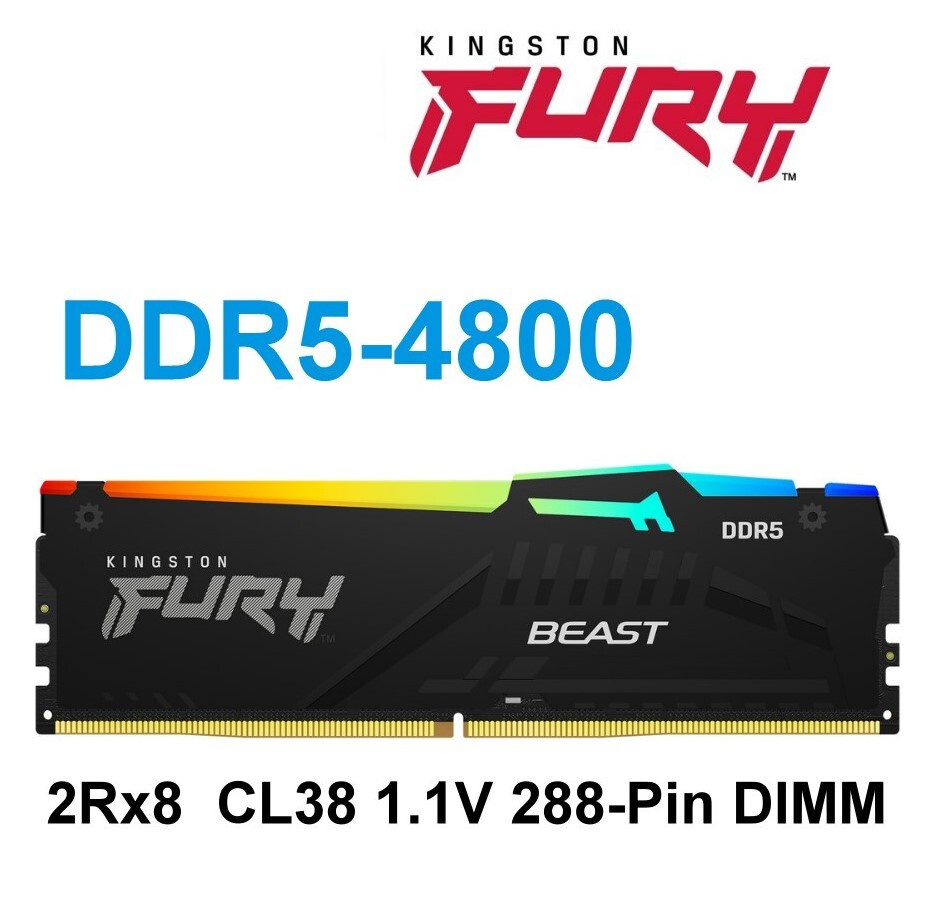 Kingston Fury Оперативная память Beast RGB 16GB 1x16 ГБ (KF548C38BBA-16) #1