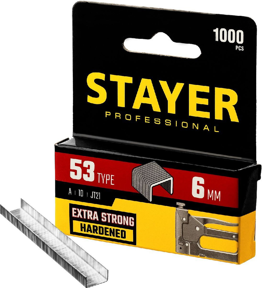 Скобы для степлера STAYER узкие тип 53 6 мм 1000 шт. (3159-06_z02) #1