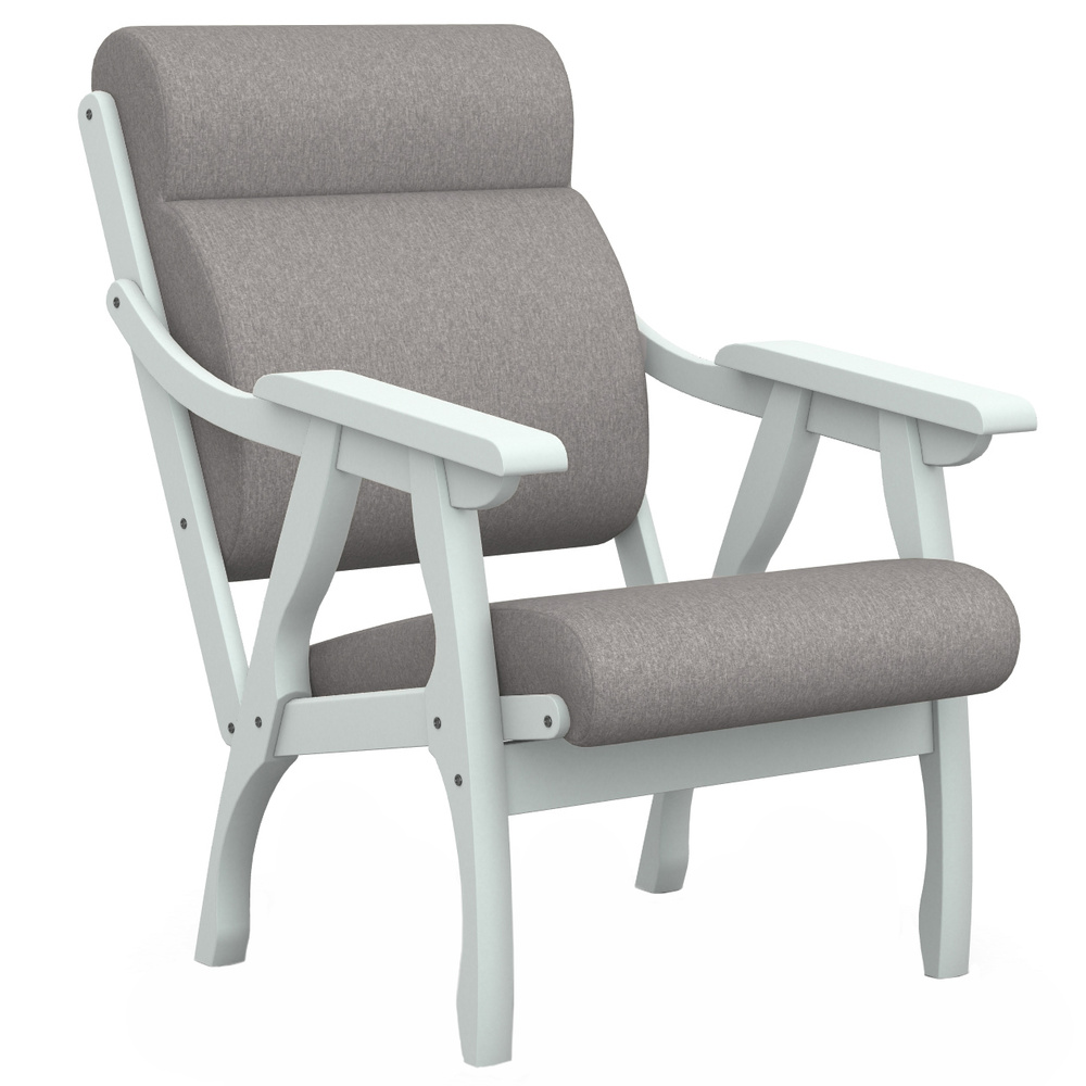 Кресло Мебелик Вега 10 ткань серый, каркас снег #1