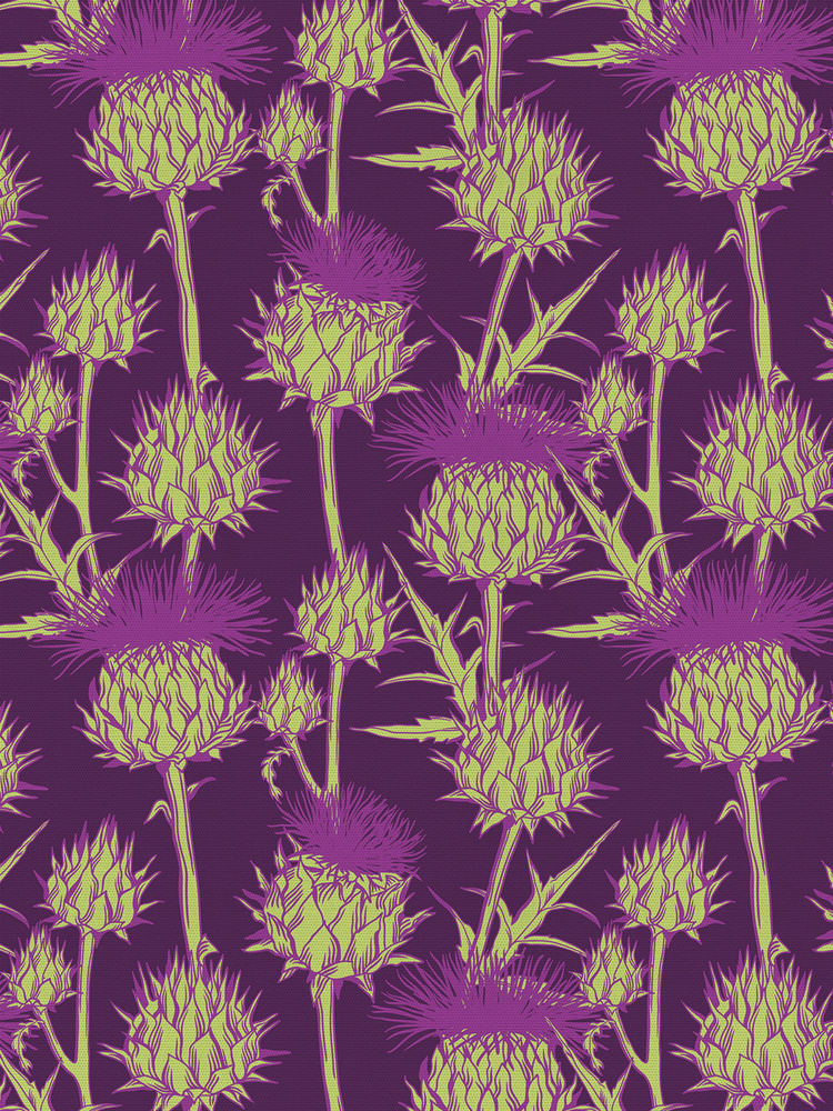Отрезная ткань для мебели Ambesonne "Цветы чертополоха" метражом для рукоделия и шитья, оксфорд, 155 #1