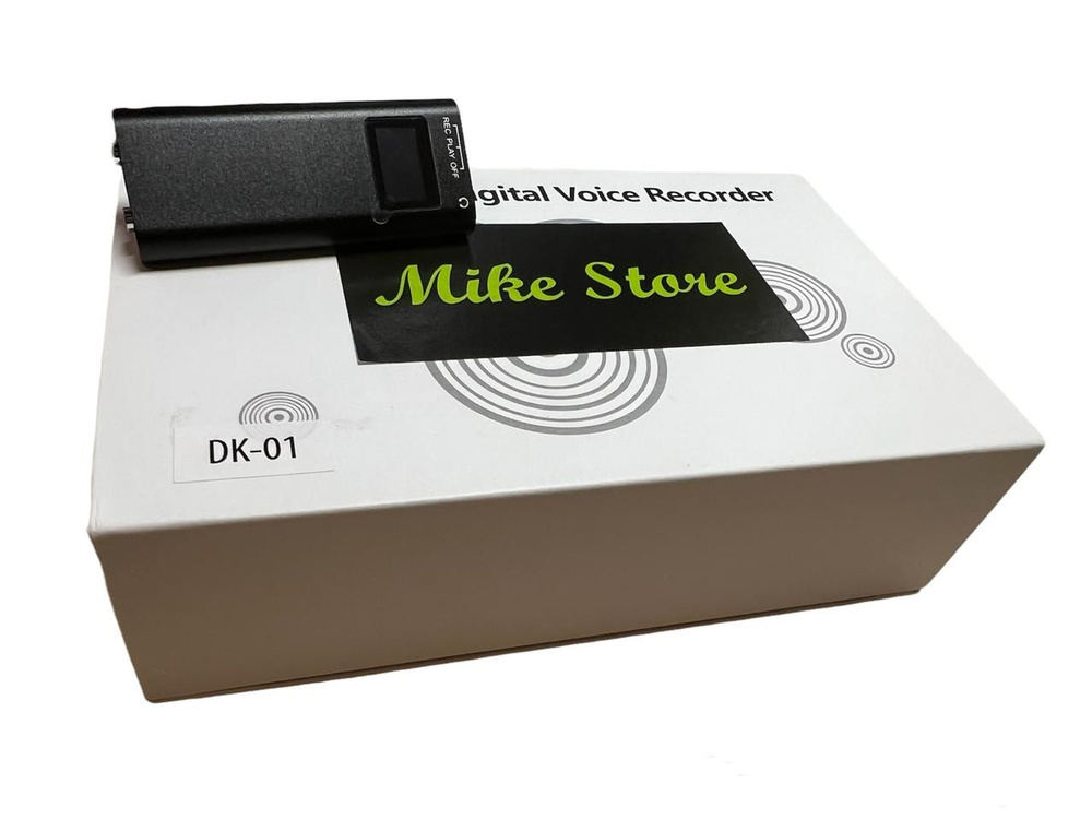 Цифровой мини диктофон Mike Store DK-01 - 8 Gb встроеной памяти/25 часов записи/датчик звука/дисплей/клипса #1