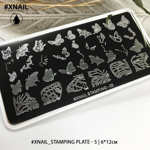 XNAIL PROFESSIONAL Пластина для стемпинга для дизайна ногтей 6х12 см №05  #1