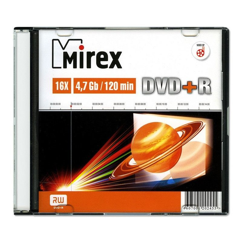 Компакт-диск Mirex DVD-R, 4,7 гб, 16x, Slim box, 1 шт (UL130013A1S) #1