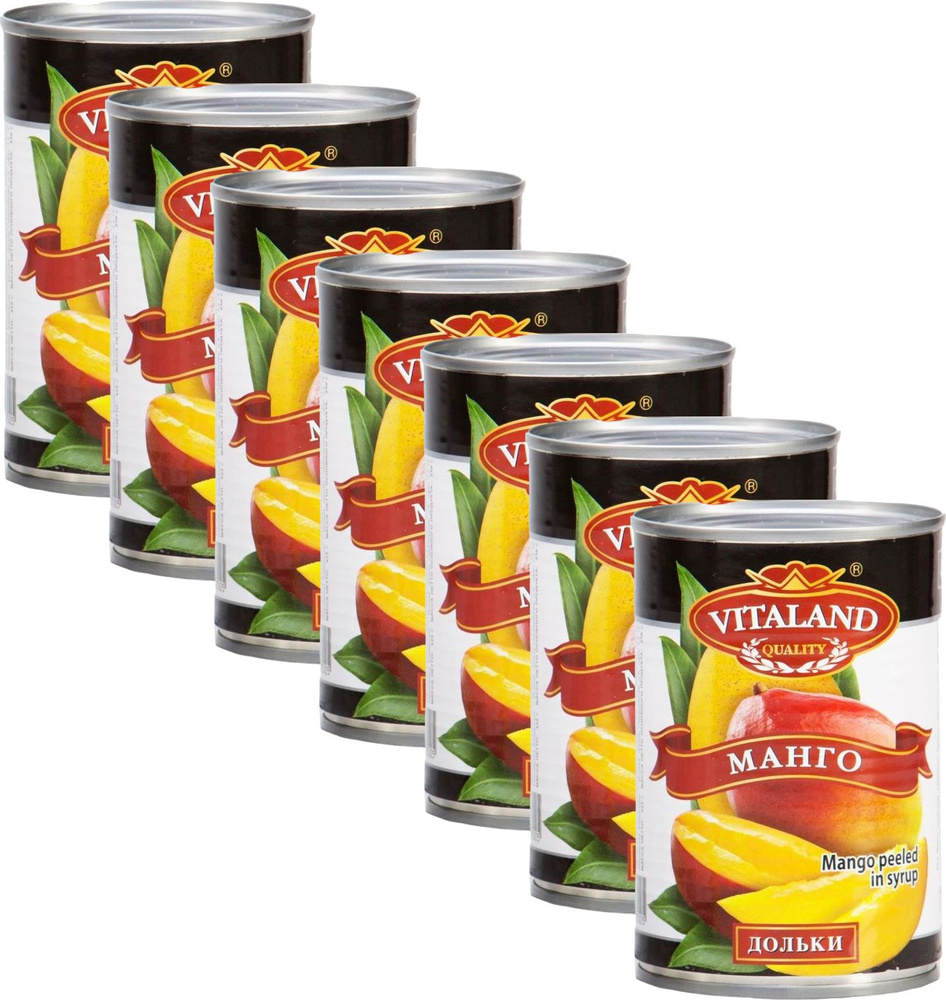 Манго Vitaland дольки в сиропе, комплект: 7 упаковок по 425 г #1