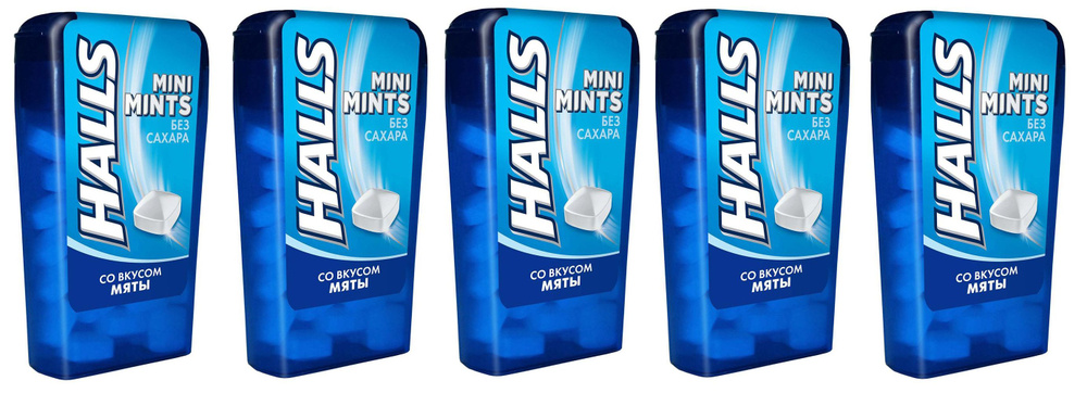 Конфеты Halls Mini Mints без сахара со вкусом мяты, 12 г х 5 шт #1