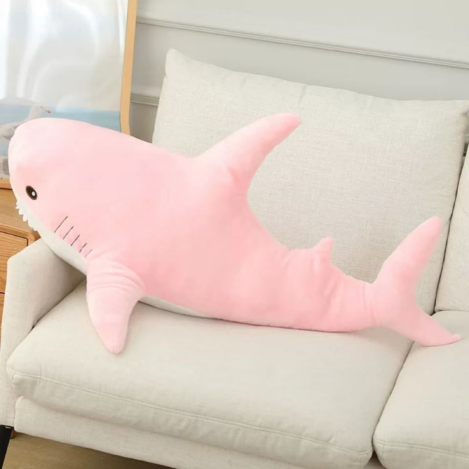 Мягкая игрушка Акула нежно розовая 100 см #1