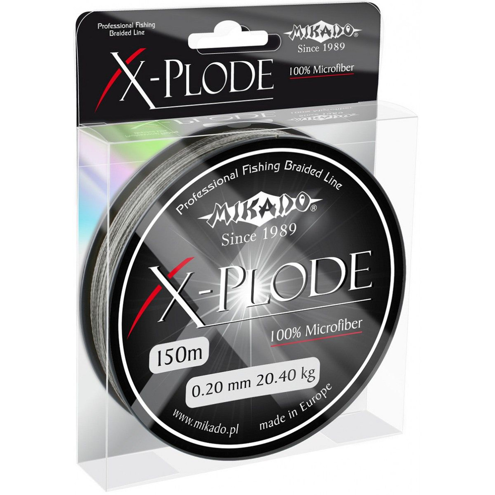 Плетеный шнур Mikado X-PLODE 0,10 black (150 м) - 9.15 кг. #1