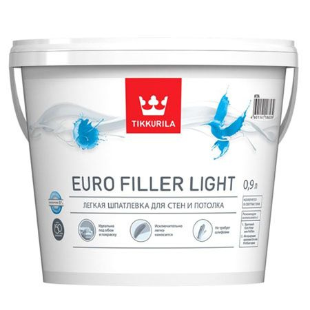 Tikkurila Euro Filler Light / Тиккурила Евро Филлер Лайт шпатлевка финишная латексная для стен и потолков #1