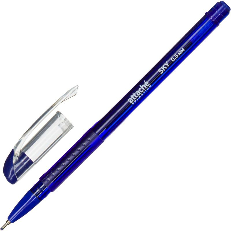 Ручка шариковая неавтоматическая Attache Selection Sky неавт., маслян, син 12шт  #1