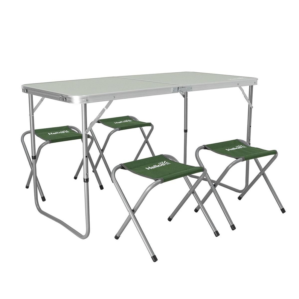 Набор мебели, стол + 4 табурета (сталь) (HS-TA-21407+HS-21124-G) Helios #1
