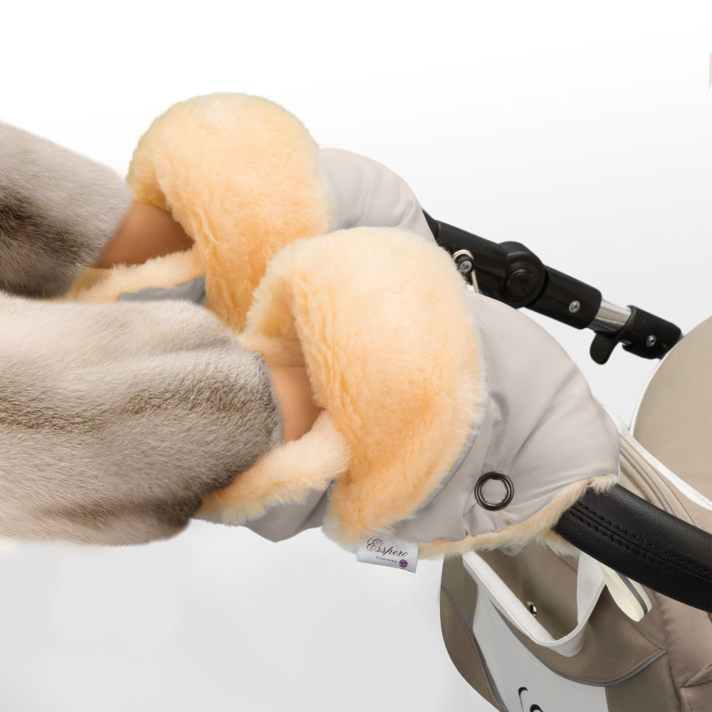 Муфта-рукавички для коляски Esspero Oskar (Натуральная шерсть) - Beige  #1