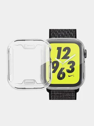 Силиконовый чехол для Apple Watch 41 mm / 1, 2, 3, 4, 5, 6, SE , прозрачный  #1