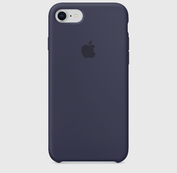Силиконовый чехол Soft Touch на iPhone (Айфон) 7 / 8 / SE2 (с логотипом), темно-синий  #1