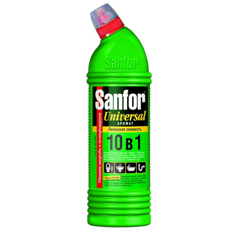Универсальное чистящее средство Sanfor лимонная свежесть 1000гр  #1