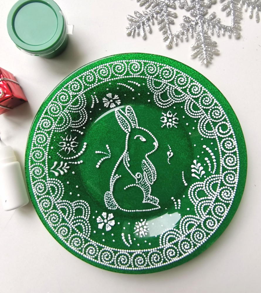 Набор для росписи тарелки 20см. Точка Роста. Кролик #1