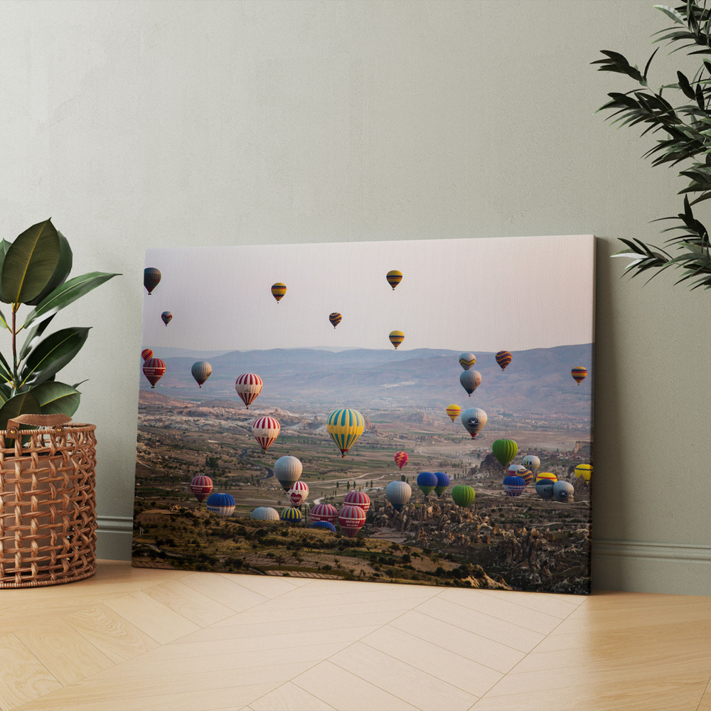 Картина на холсте (каппадокия турция вид с воздушного шара фестиваль) 30x40 см/для интерьера/в комнату/на #1
