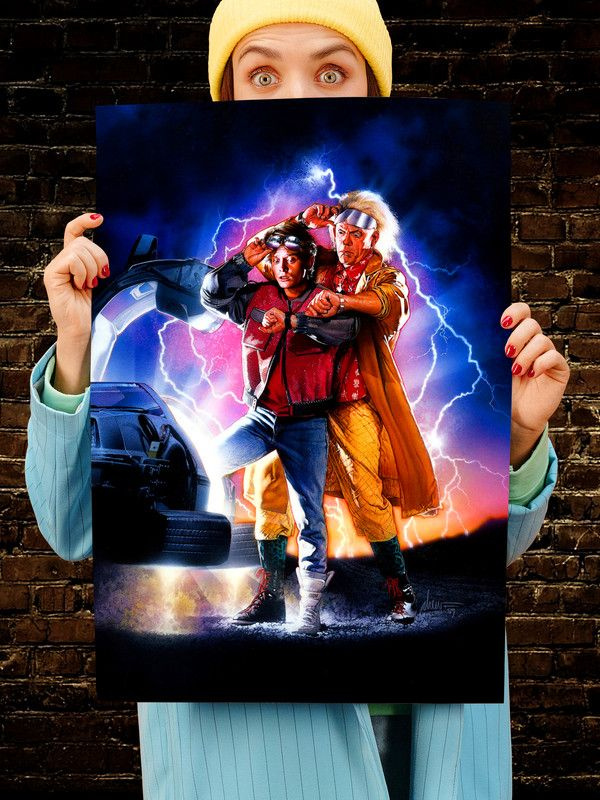 Постер интерьерный Назад в будущее 2, 70х46 см. Матовый яркий. Марти Макфлай Майкл Фокс Back to the Future #1