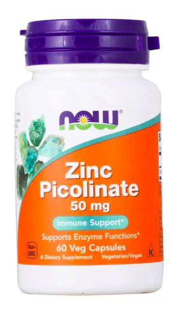 Цинк Zinc Picolinate 50 mg 60 капс NOW #1