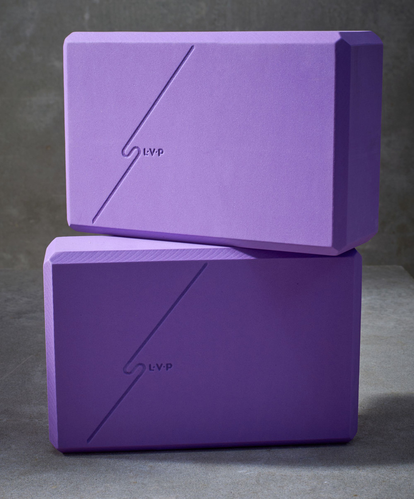 Блок для йоги LVP, размер 23х15х7.5 см, цвет фиолетовый, 2 шт. #1