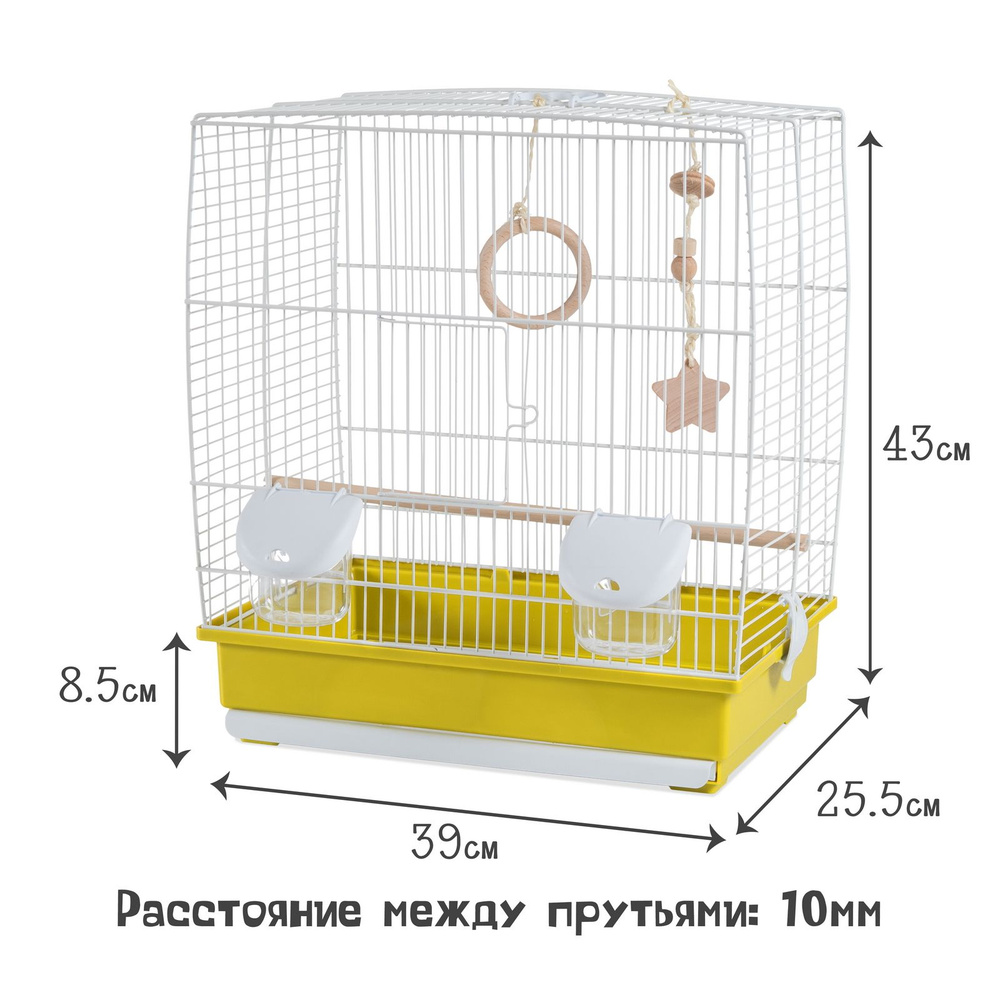 Клетка для птиц VOLTREGA (641), белый/зеленый, 39х25.5.х45см (Испания)  #1