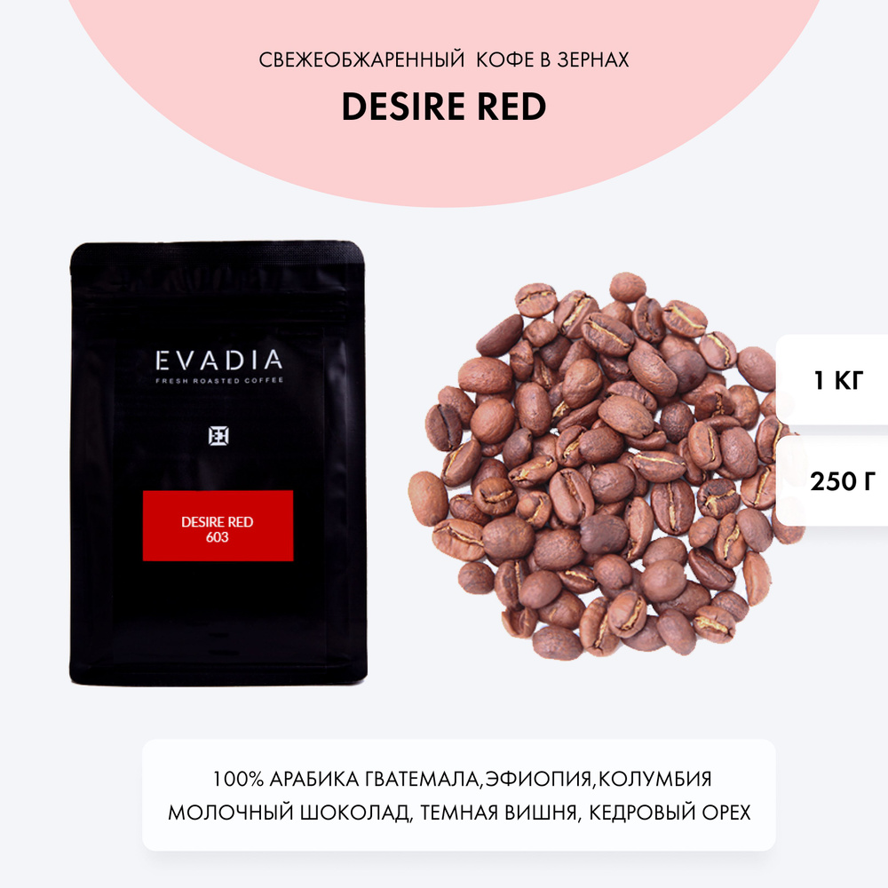 Кофе в зернах DESIRE RED, 250 г, EvaDia, ОБЖАРКА В ДЕНЬ ОТГРУЗКИ, 100% арабика  #1