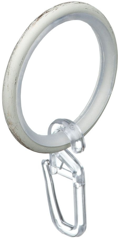Кольца D20 с пластиковой вставкой белый антик #1