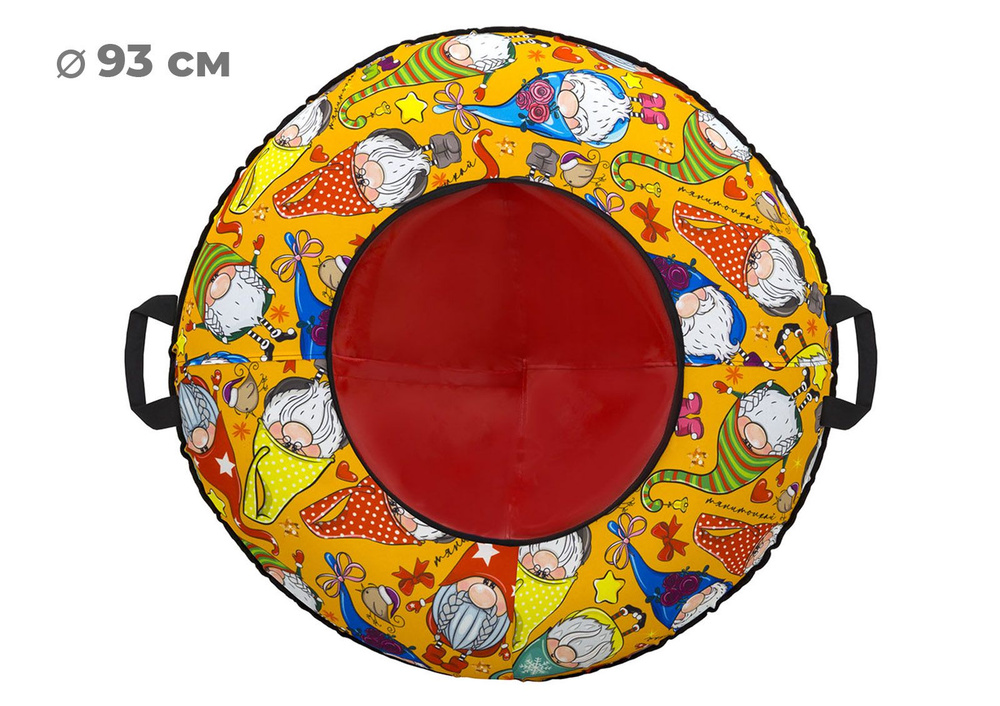 Санки надувные "Ватрушка", ПВХ/Oxford, принт "GNOME", 93 см (Red/Orange)  #1
