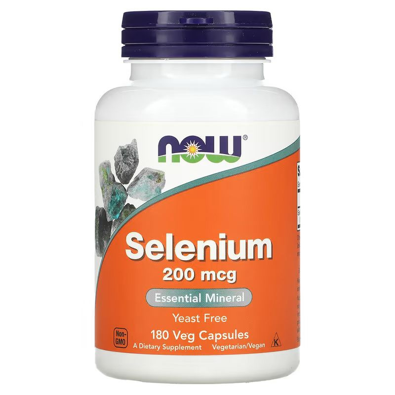 Селен NOW Selenium 200 мкг, селен витамины, 180 капсул #1