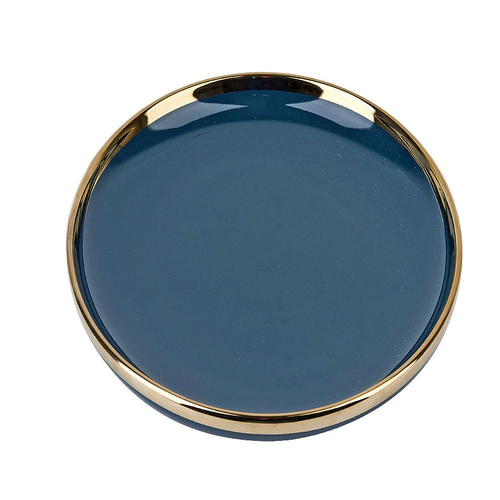 Тарелка десертная обеденная Nouvelle Royal Line Midnight Blue 20.5 см фарфор, мелкая синяя, закусочная #1