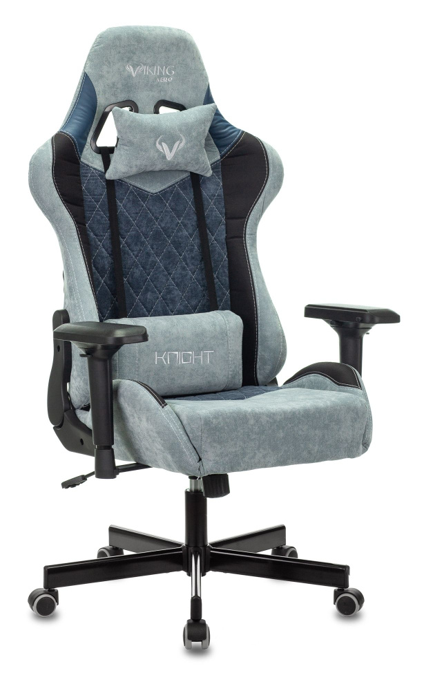 Кресло игровое Бюрократ VIKING 7 KNIGHT BL FABRIC синий текстиль/эко.кожа крестовина металл/пластик  #1