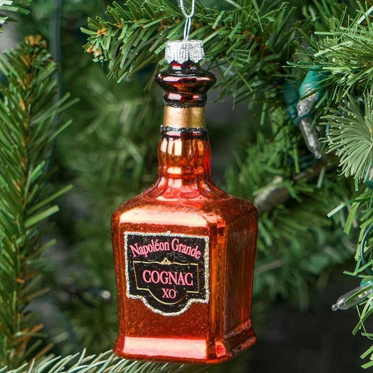 Ёлочная игрушка Glass Hanger Cognac Bottle 11 cm #1
