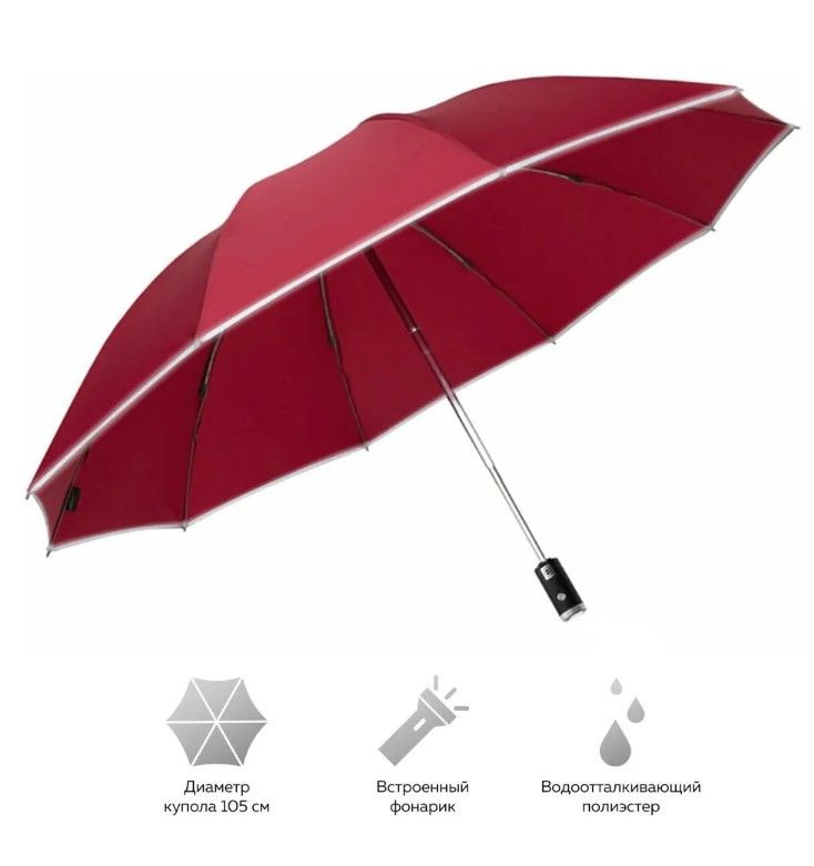 Зонт автоматический Xiaomi Zuodu automatic Umbrella Led с фонариком #1