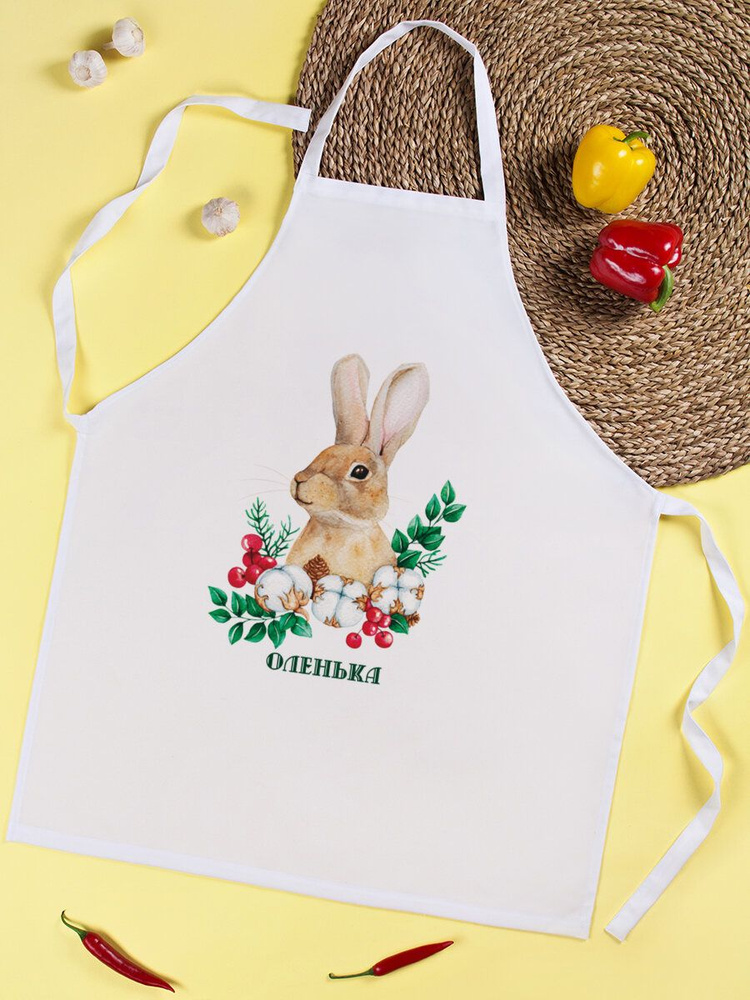 Фартук для кухни на завязках без кармана "Кролик" Оленька  #1