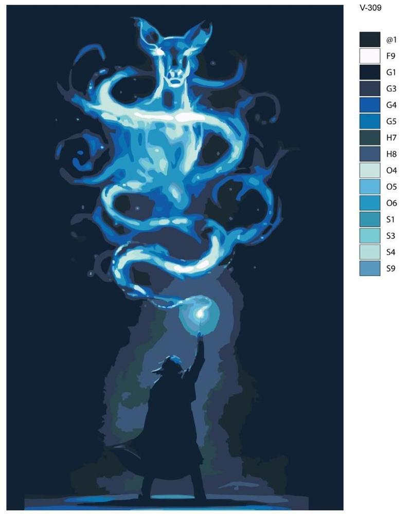 Картина по номерам V-309 "Гарри Поттер (Harry Potter).Патронус Северуса Снегга", 70x110 см  #1