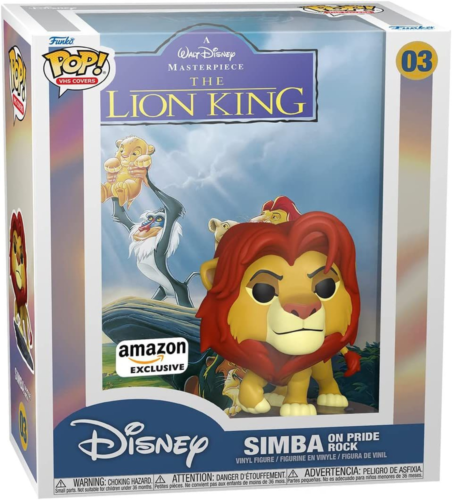 Фигурка Funko Simba on Pride Rock VHS Covers (Стикер Amazon (Симба на Скале Предков Обложка VHS из мультфильма #1