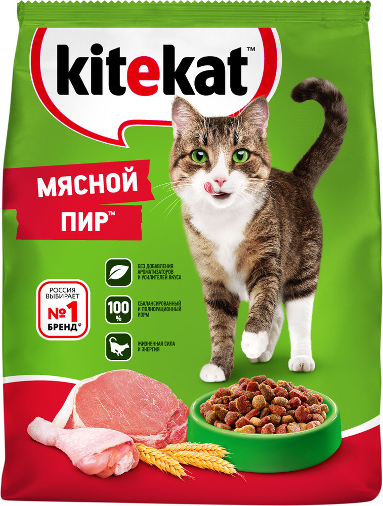 Корм Kitekat для кошек, мясной пир, 1.9 кг #1